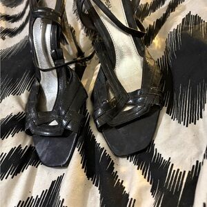 Black Strappy Heeled Sandals